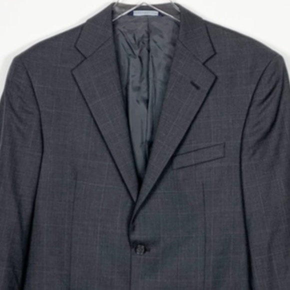 Coppley Charcoal Windowpane 2 Button Suit Jacket - Picture 3 of 8